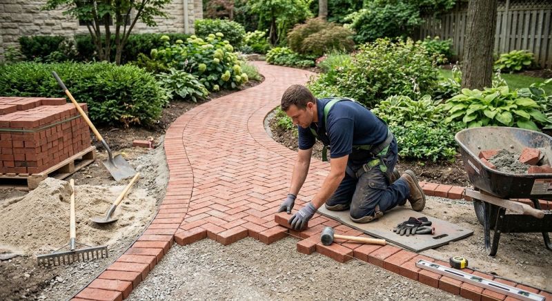 Brick Hardscaping Installation in Worcester, MA