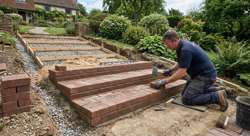 Brick Stairs Installation in West Hartford, CT
